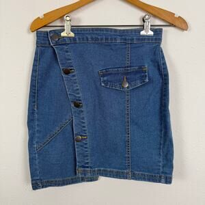 Pretty Little Things Womens Denim Mini Skirt Size 2 Western Southwestern Rodeo